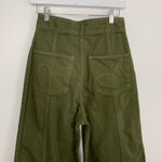 Farm Rio Wide Leg Pockets Twill Trousers Women's Size 38 Green Small Photo 11