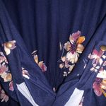 French Grey Navy Blue Floral dress Photo 2