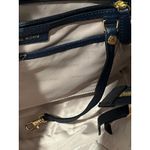Michael Kors  Navy Blue Chain Shoulder Tote Bag Gold Accents Photo 5