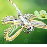 Dragonfly Pendant Brooch Pin Filigree New Firefly Jewelry Festive Hope … Gold Photo 4