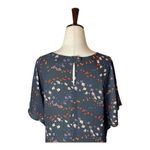 CAbi  Dress Women Small Black Muse Floral Print Flutter‎ Sleeve Mini Boho Cottage Photo 4