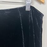 Elie Tahari Skirt Womens 14 Black Velvet Over Knee Midi A-Line Edgy Sheer Trim Photo 4