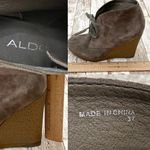 ALDO Olive Suede Wedge Gummy Soles Booties 7 Photo 13