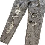 American Eagle  Grey Acid Wash Distressed Mom Jeans, Sz 8 Photo 10