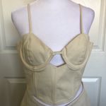 Peppermayo  Ivory Denim Mini Skirt & Corset Set Size US 8 Photo 1