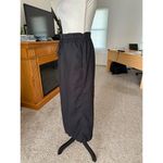 Black Elastic Waist Midi Skirt With Drawstring & Back Slit Photo 7