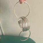 Silver Tone Sculptural Intertwined 9 Bangle Bracelets Asymmetrical Design Photo 3