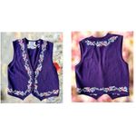 Vintage Marisa Christina Classics Floral Vest Small Plum Embroider Sweat… Size undefined Photo 9