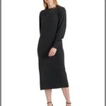 Lucky Brand  Womens Pointelle Midi Dress In Charcoal sz small Photo 3