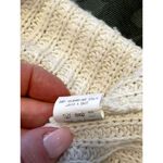 Be cool Mock Neck Womens Cream Rainbow Stripe Oversized Knit Sweater M Zip up Photo 3