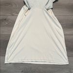 Rachel Zoe  Crochet Bodycon Maxi‎ Dress Metallic Tan Size Large Photo 7