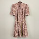 Beulah Leopard Print Flutter Sleeves Belted Mini Dress Size Medium Photo 2
