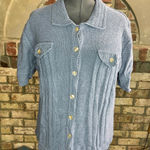 winter silks sweater cardigan blue 100% silk` Size L Photo 0