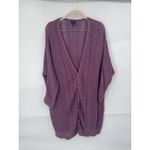 Torrid Pointelle Boyfriend Cardigan Women 2X Purple Open Knit Whimsigoth Fairy Photo 1