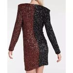 EXPRESS Edition  Womens Medium Dress Sequin Party Cocktail Long‎ Sleeve V-Neck Photo 7