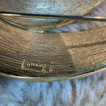 Trifari Crown‎  Double Leaf Pin Brooch Brushed Gold 1950s-1960s Photo 2