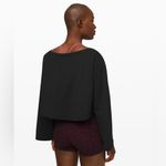 Lululemon  NWOT Show Your Depth M/L Bell Sleeve‎ Crop Heathered Black Reversible Photo 1