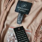 Adrianna Papell  Rose Gold Sequin Beaded Cape Maxi Dress SIZE 2 Photo 2