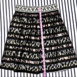 Anthropologie Floreat Charente Rainbow Striped Black Lace A-Line Skirt Size 6 Photo 2