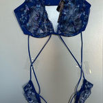 Victoria's Secret  Royal Blue Floral Lace Bralette Photo 0