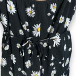Vintage Y2K Slip Dress Black White Daisy Print Adjustable Strap Scoop Neck Mini Size XL Photo 5