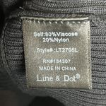 Line and Dot  Size L Oversized Statement Sleeve Knit Top Solid Black Elevated Basic Photo 3