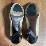 Jil Sander Black Beige Embossed Leather Cap Toe Chunky Heels Pumps EU 38 US 7 Photo 6