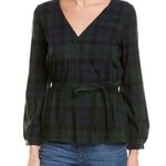 J.Crew Blackwatch Tartan Plaid Wrap Top Photo 1