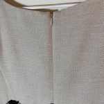 Ann Taylor Ann‎ Taylor Beige Textured Sheath Dress with Black Lace Waist Detail Size 12 Photo 4