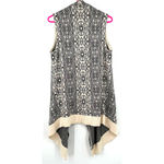 Ecote  size Small sleeveless long line cardigan‎ sweater open front cream black Photo 1