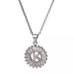 Initial “K” Rhinestone Charm Necklace Silver Photo 0