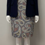 J.Crew  Paisley Pencil Skirt - Blue and Pink Photo 0