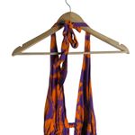 AFRM Nor Purple Orange Hibiscus Tropical Floral Print Hawaiian Halter Maxi Dress Size M Photo 11