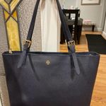 Tory Burch York Buckle Tote Bag navy gold hardware Photo 3