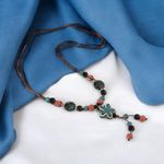 Bohemian Ethnic Style Handmade Beads Ceramic Necklace Adjustable‎ up to 26” Photo 3