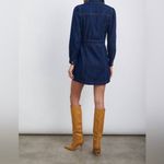 Rails Lisette Raw Denim Mini Dress Long Sleeve Button Down Shirt Dress Photo 6