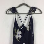 Lulus All Mine Navy Blue Floral Print Ruffle Chiffon Wrap Maxi Dress XS Photo 4