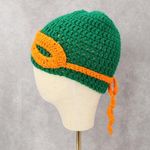 Green Crochet Cable Knit Turtle Mask Y2K Vintage Beanie Hat Cap OS Photo 2