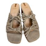 Sam Edelman The Dova Cork Heel Platform Tie Detail Square Toe Beige Gold 8.5 Photo 1