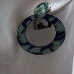 Vintage Acrylic Hoop Women’s Earrings with Blend of Green Dangle Round Sz 1.5” Blue Photo 10