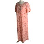 Vintage 90s Cottagecore Maxi Dress M Pink Slip Short Sleeve Round Neck Shift Size M Photo 4