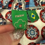 Farm Rio Blue Red White Paisley Collared Button Up Shirt Ruffle Mini Dress sz L Photo 1