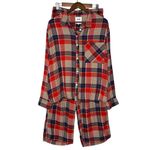 Aerie Flannel Skater Red Plaid Pajama PJ Matching Set Sleep M Pant L Shirt Cozy Photo 6