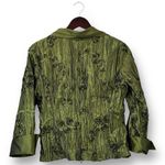 Vintage Victor‎ Costa Women's Green Floral Crinkle Jacket Size 10 Wedding Formal Photo 3