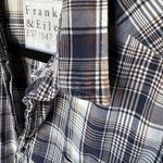 Frank Eileen Shirt Size Medium Blue Plaid Buttonup Long Sleeve Collared Preppy Photo 7