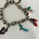 Silver Stretch Charm Bracelet Shoes Enameled Photo 2