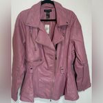 Ashley Stewart  Mauve Leather Jacket Photo 15