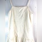 Aerie  XS Feminine Eyelet Lace Accent Tiered Mini Dress in Off-White Photo 1
