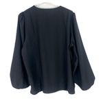 J.Crew NWT Puff Sleeve Crepe Top Shirt Blouse Black Size Large Tall LT NEW Photo 7