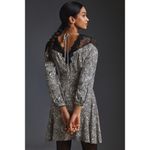 Anthropologie  Black & White Lacy V-Neck Mini Dress Photo 2